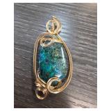Gold-Fill Wire Wrapped Stone Pendant