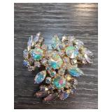 Sherman Aurora Borealis Rhinestone Brooch