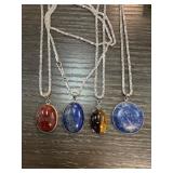 Four Gemstone Pendant Necklaces