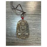 Jade Buddha Pendant with Cord Necklace