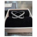 Mary Kay Sz 11 Crossover Rhinestone Ring