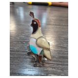 Sterling Silver Quail Design Ring, Size 7