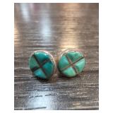 Sterling Silver and Turquoise Stud Earrings