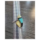 Sterling Silver Sz 5.5 Inlaid Ring
