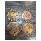 4pc Commemorative Bronze Medallions Set