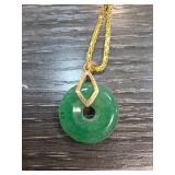 Jade Pendant With Gold-Tone Chain