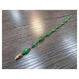 Gold-Toned Bracelet With Jade Settings