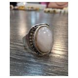 Jade Ring, Size 9, with Ornate Band