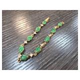 Gold Toned Bracelet with Jade Accents