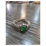 Jade Ring with Decorative Band, Size 5.5