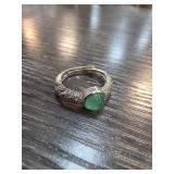 Ring With Jade Stone, Size 5