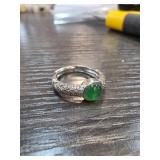 Jade Ring with Intricate Band Design