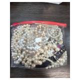 Bag of Assorted Faux Pearl Jewelry and Beads