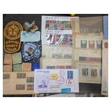 Stamps, Badges, and Memorabilia