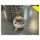 Swarovski Faceted Crystal Ball with Gold-Tone Acce