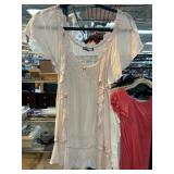 Express Light Pink Ruffle-Trim Dress