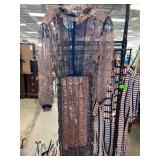 Sheer Long-Sleeve Floral Dress