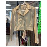 Beige Long-Sleeve Jacket with Button Closure