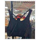 Black Ribbed Sleeveless Athletic Top