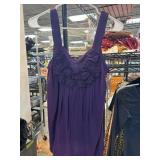 Purple Express Tank Top with Floral Detail