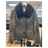 Hearts of Palm Leopard Print Jacket with Faux Fur