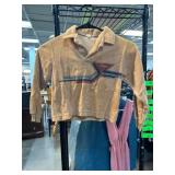Vintage Beige Long-Sleeve Shirt with Geometric Des