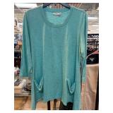 Turquoise LOGO Lori Goldstein Tunic, Size L