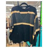 New Directions Black and Tan Striped Sweater