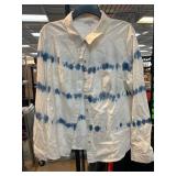 Skinnygirl Jeans Tie-Dye Button-Up Shirt, Size 2X