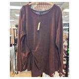 D2 Brown Long-Sleeve Knit Top, XL