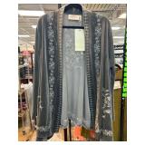 LaBellum Hillary Scott Gray Embroidered Cardigan