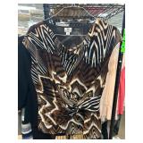 Worthington Petite Brown Patterned Top