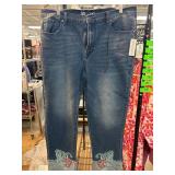 Womenï¿½s Denim Jeans With Embroidered Cuffs