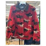 Tsunami Red Fleece Jacket with Horse Motif