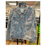 Jessica Simpson 1X Denim Jacket With Pattern