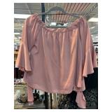 Pink Haute Monde Off-Shoulder Blouse