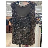 Nina Leonard Sequin Sleeveless Top
