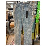 DG2 Light Wash Paisley Print Denim Jeans