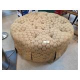 Round Upholstered Tufted Ottoman