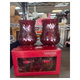 Mikasa Red Glassware and Ornament Set