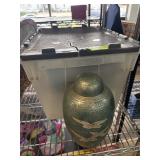 Urn with Engraved Design and Storage Boxes