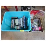 Bin of Books, CDs, and Craft Supplies