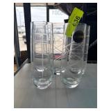 Six Etched Glass Drinking Glasses