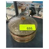 Decorative Metal Lidded Box With Contents