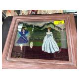 Framed Embroidery Artwork with Figures
