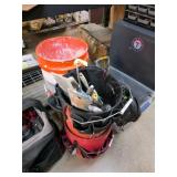 Painting Supplies and Buckets w Tools