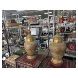 Brass Table Lamps with Intricate Design