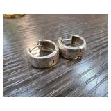 Sterling Silver Textured Hoop Earrings