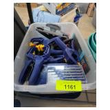 Various Tools in Plastic Bin Clamps Etc
