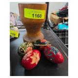 Wooden Chalice with Decorative Painted Eggs